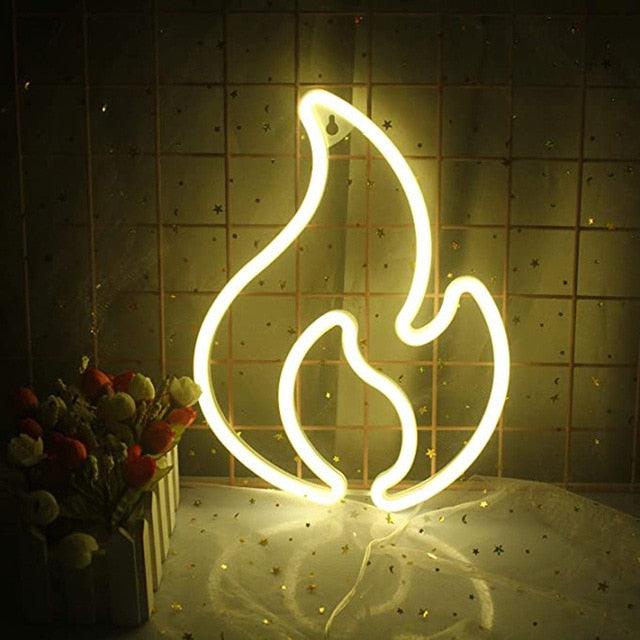 Fire Flame Neon Sign - Light Grace