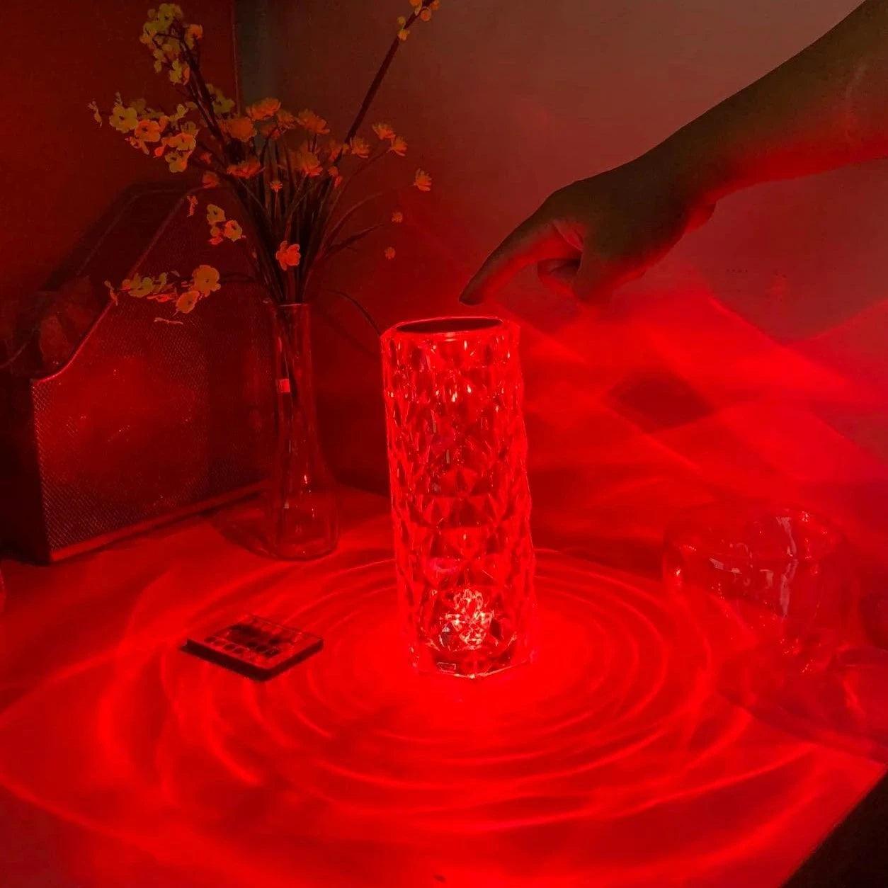 Light grace Crystal Lamp glowing in dark room