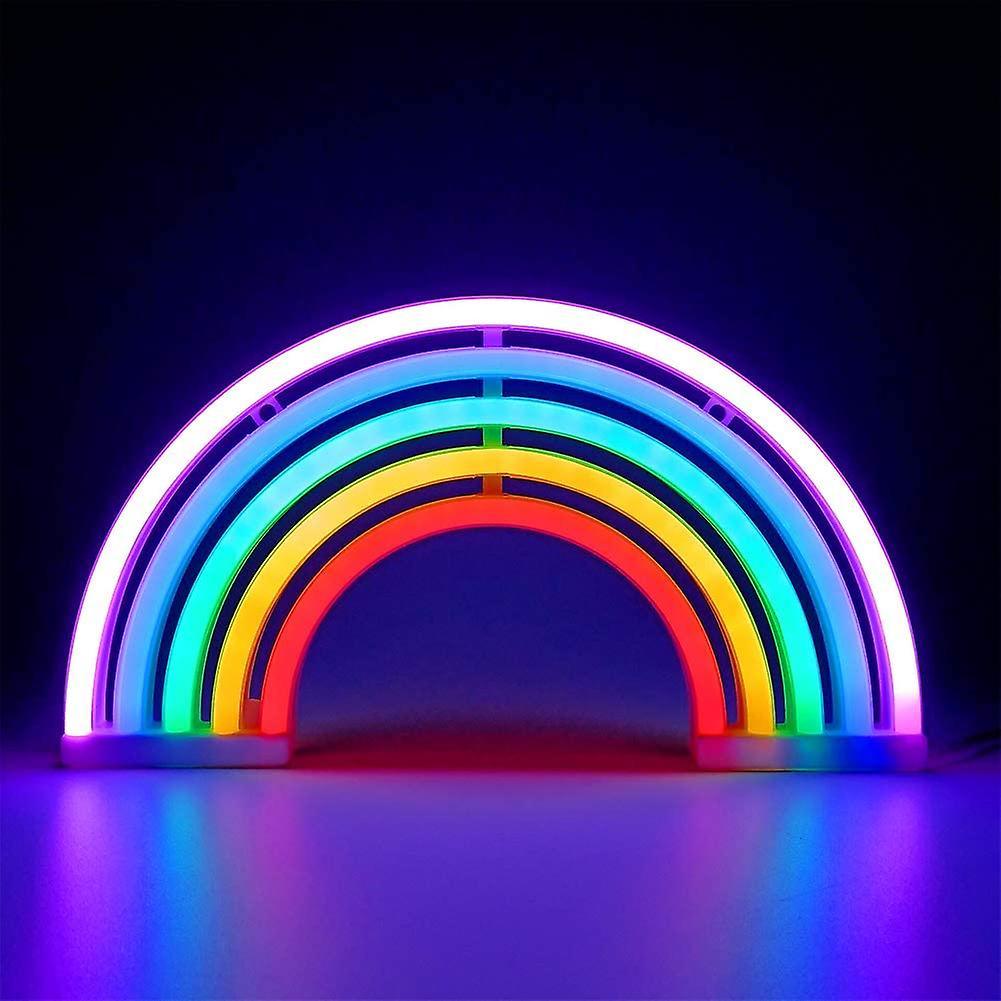 Rainbow Neon Sign from Light grace in room corner