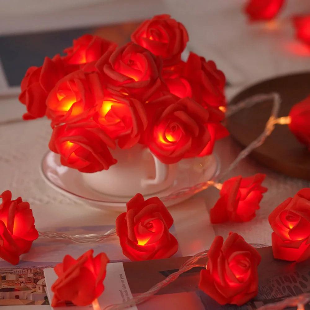 Light grace Led Rose String Lights in bedroom