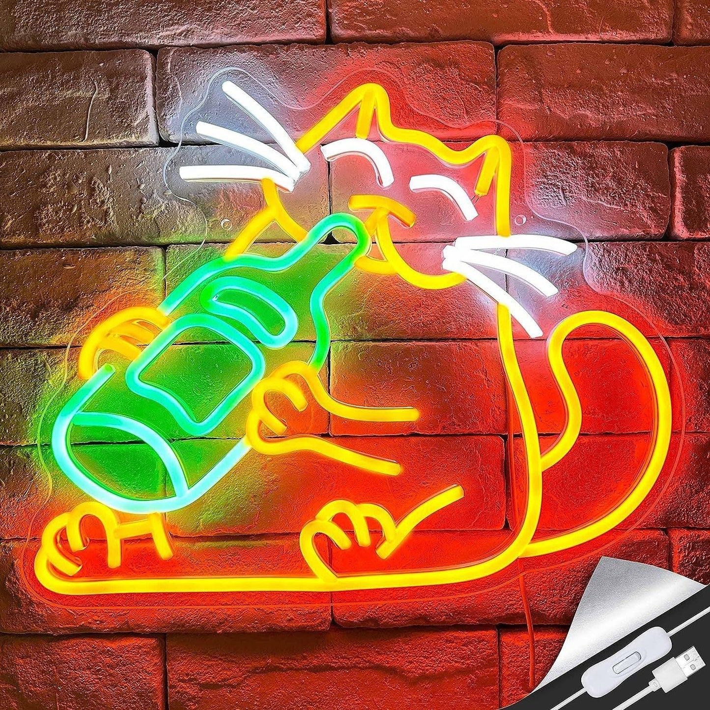 Beer Cat Neon Sign - Light Grace