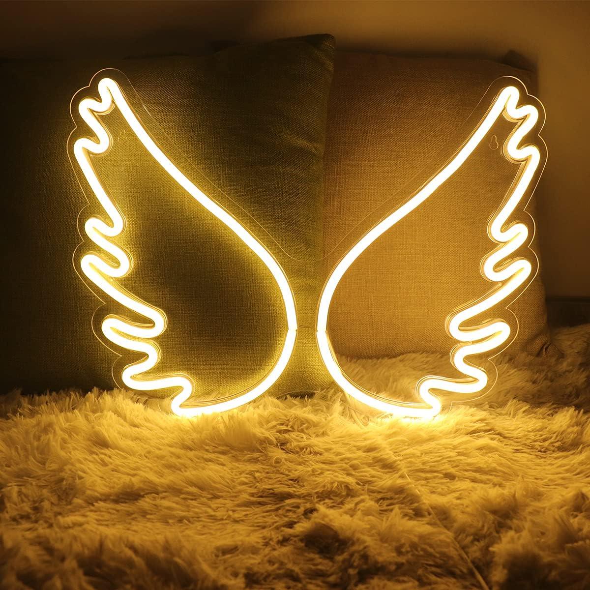 cute Wings Neon Sign - Warm from Light grace
