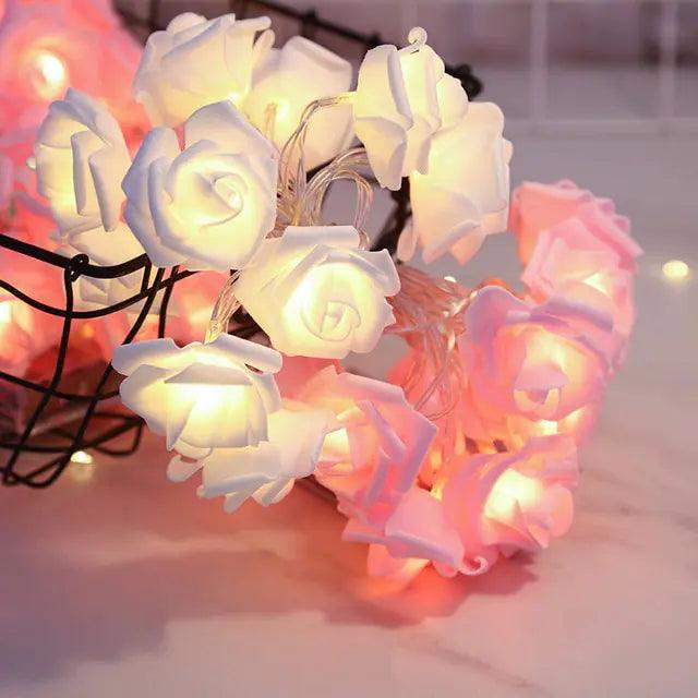Light grace Led Rose String Lights in bedroom