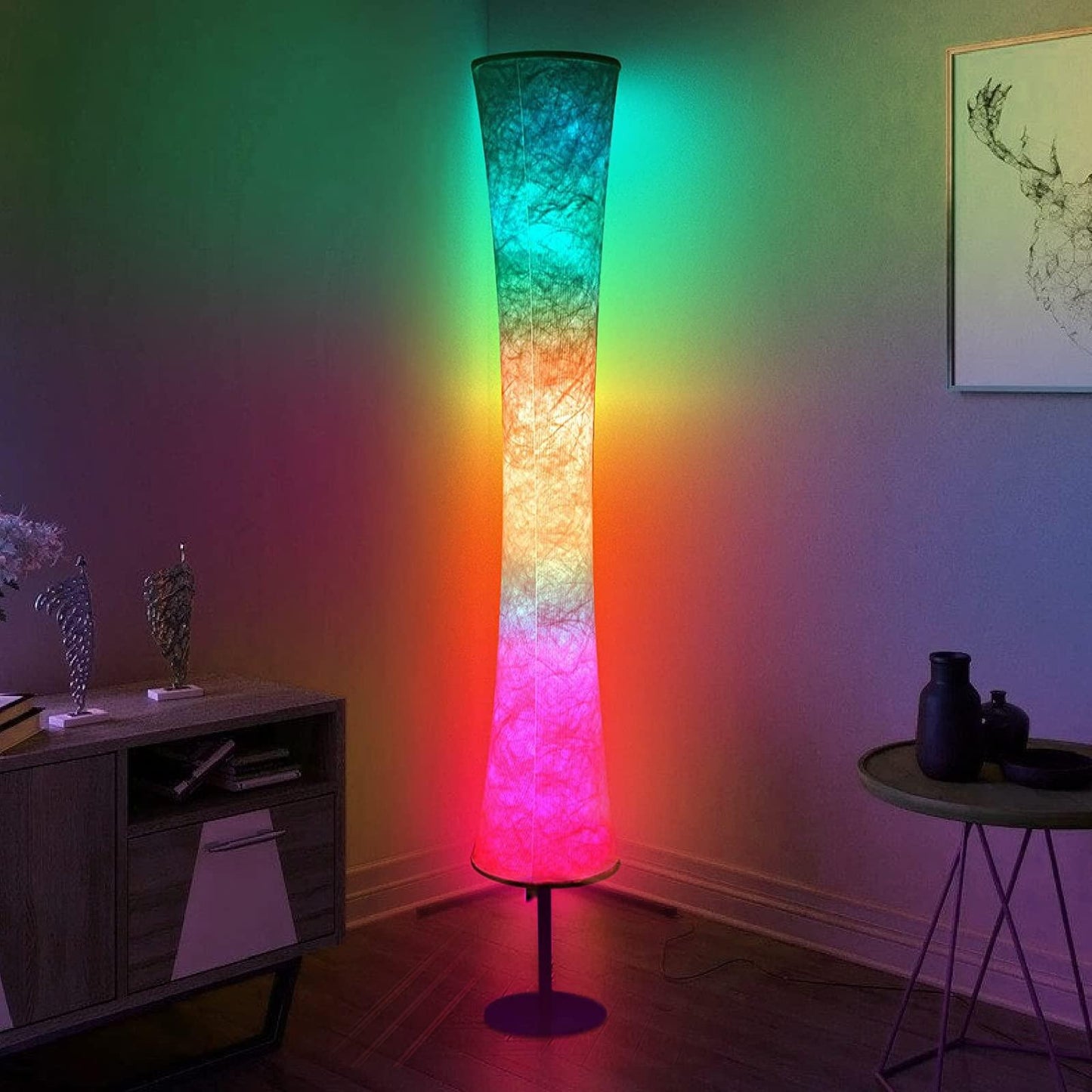 RGB Fabric Floor Lamp from Light grace in room corner