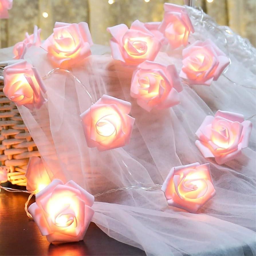 Light grace Led Rose String Lights in bedroom