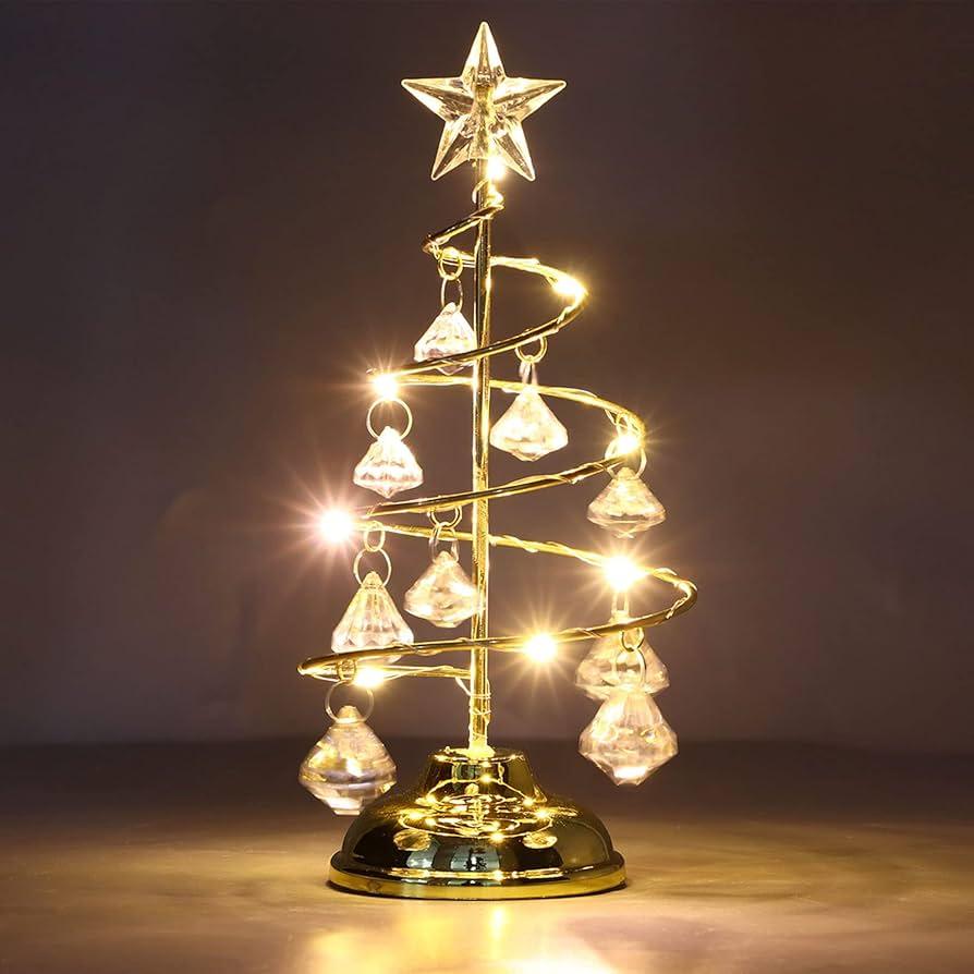 Lightgrace Crystal Christmas Tree Lamp - Gold