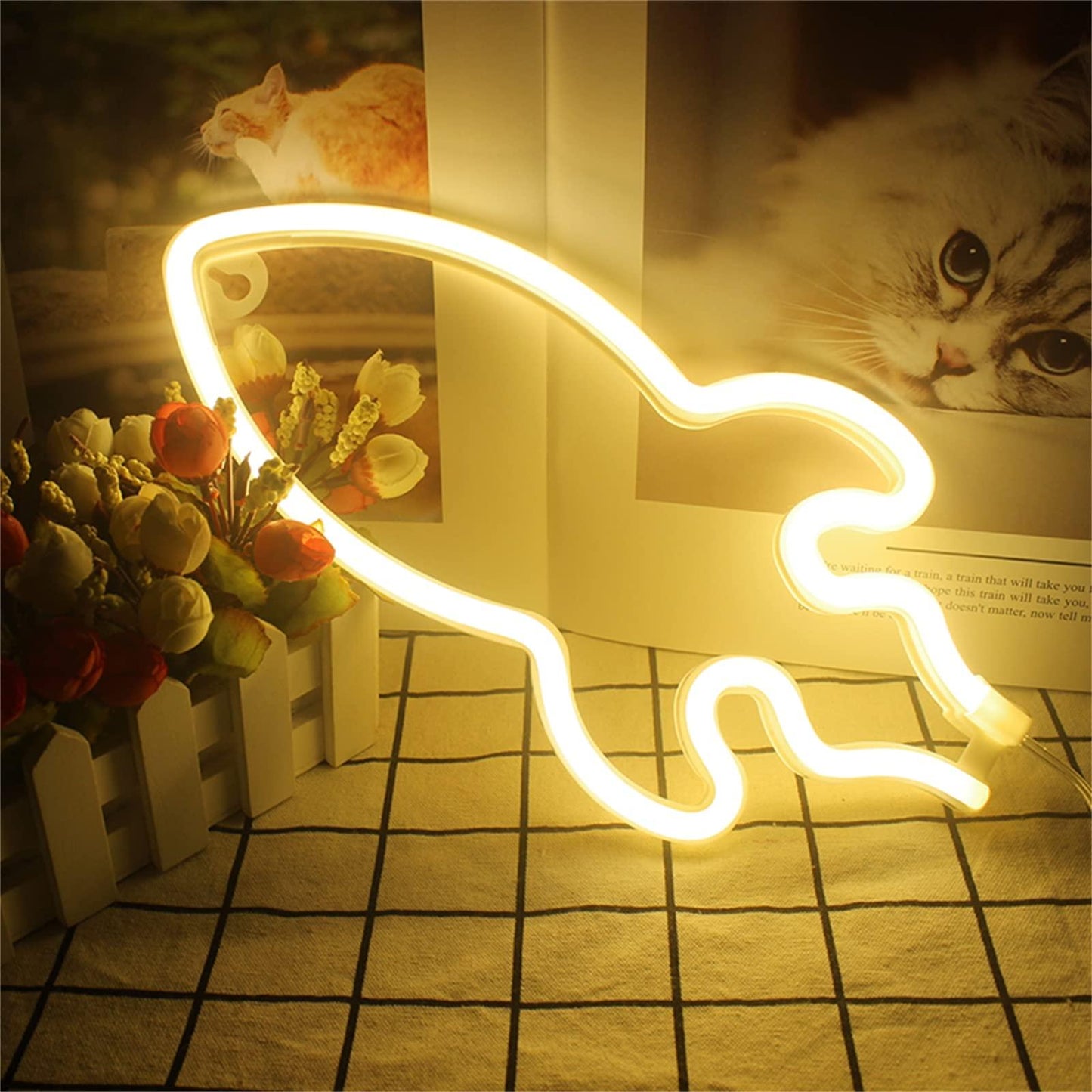 Rocket Neon Sign from Light grace in room corner