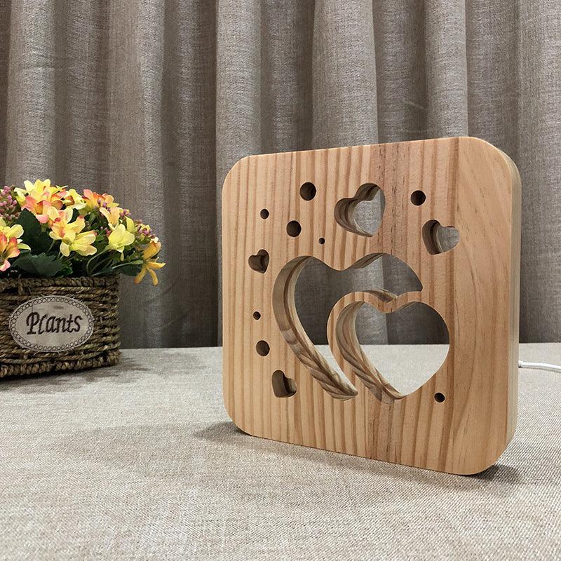 Lightgrace Wooden Hearts Night Lamp - Default Title