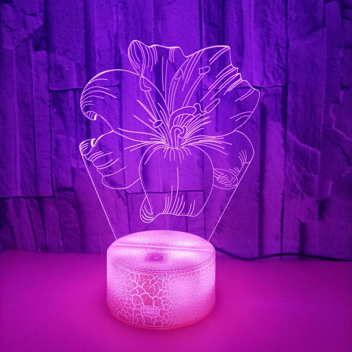 Light grace Lily Flower 3D Lamp in bedroom