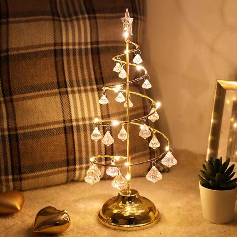 Lightgrace Crystal Christmas Tree Lamp - Gold