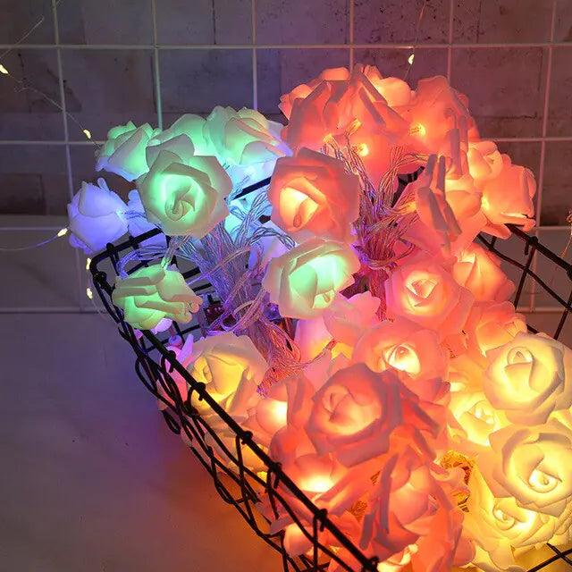 Light grace Led Rose String Lights in bedroom