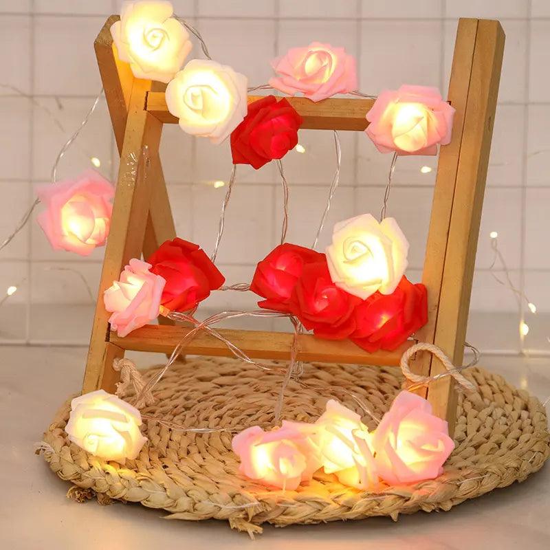 Light grace Led Rose String Lights in bedroom
