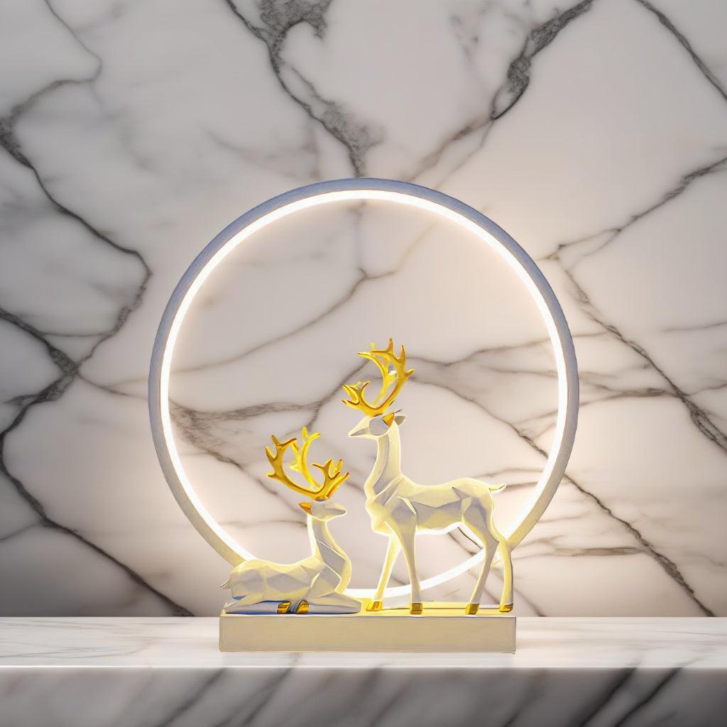 Light grace Deer Couple Lamp glowing in dark room