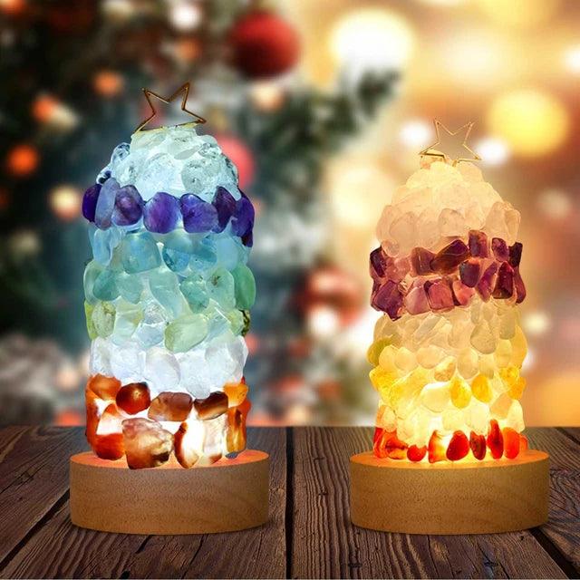 Light grace Crystal Gravel Night Lamp glowing in dark room