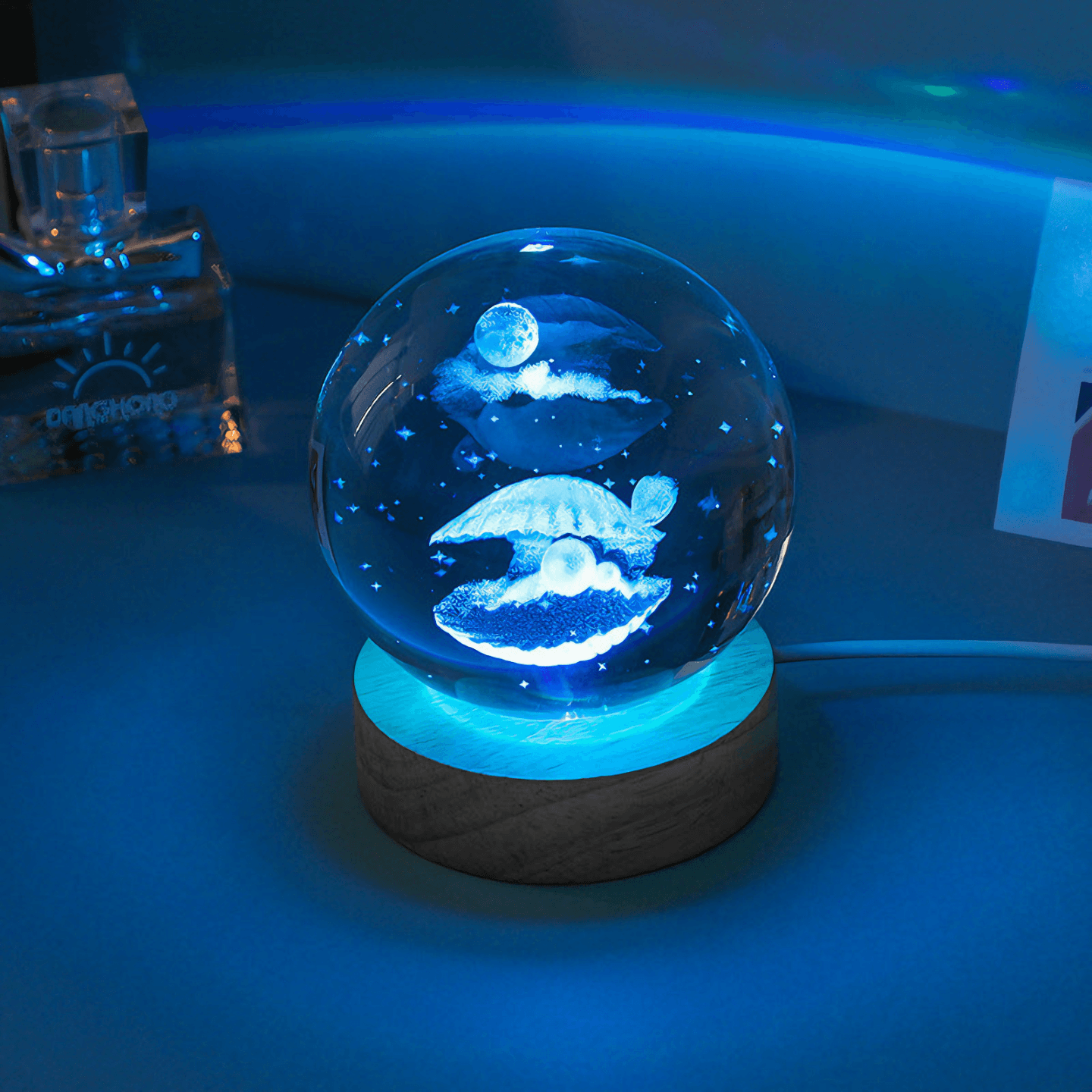 cute Underwater Life Crystal Ball Lamps - Dolphin from Light grace