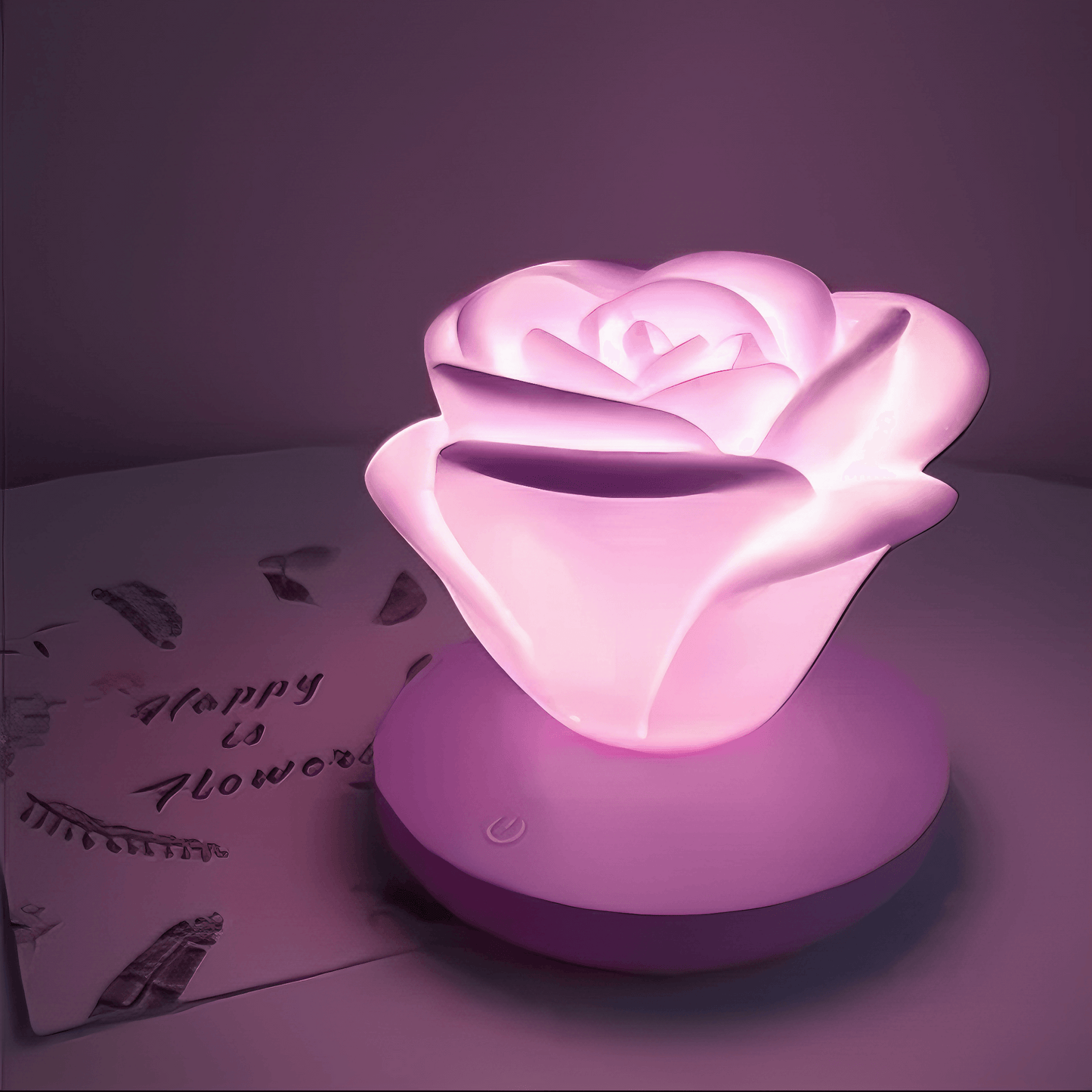 Rose Night Lamp from Light grace in room corner