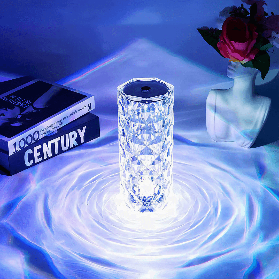 Light grace Crystal Lamp glowing in dark room