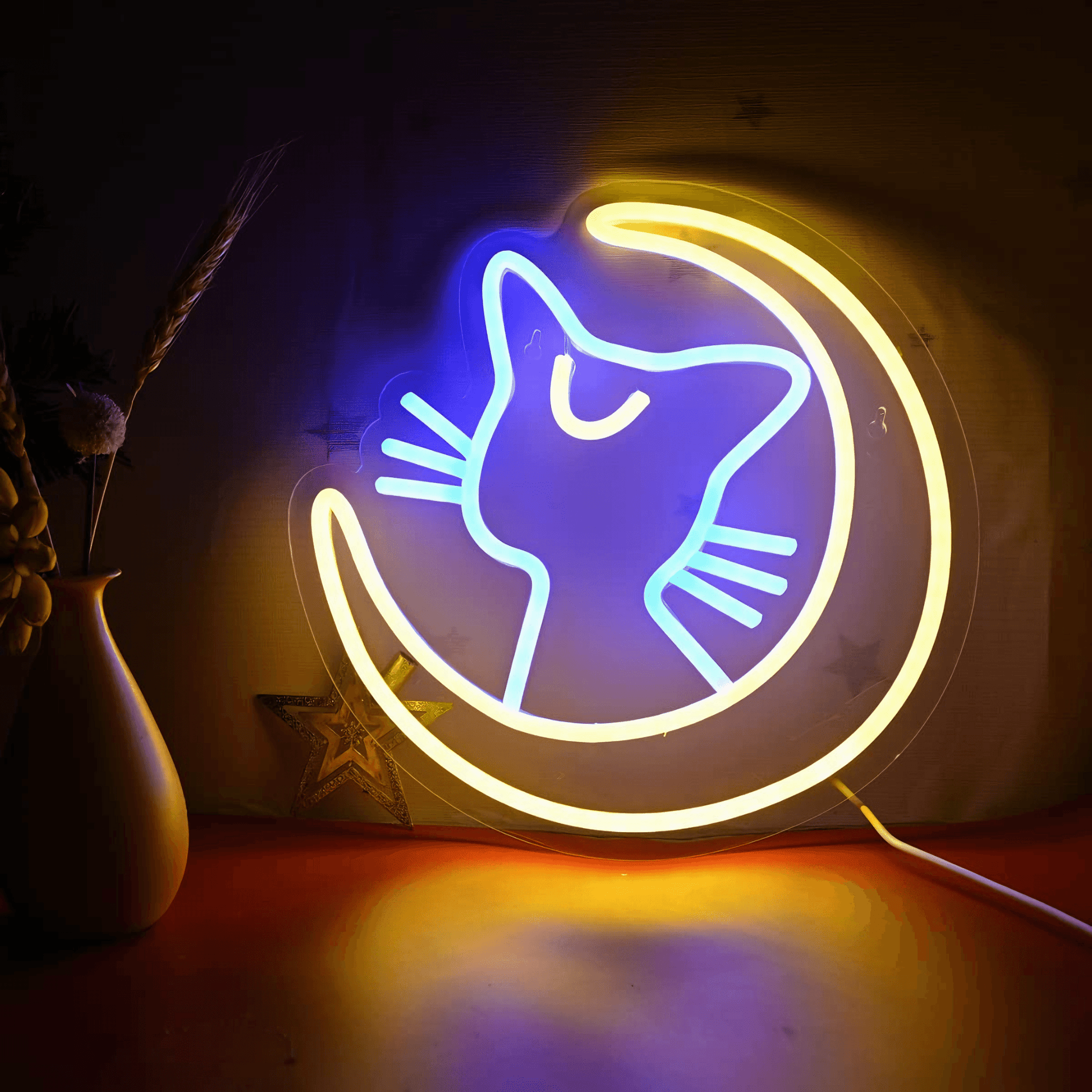 Lightgrace Luna Neon Sign - Blue-Yellow