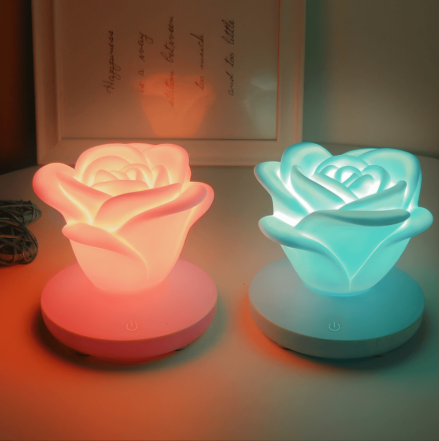 Rose Night Lamp from Light grace in room corner