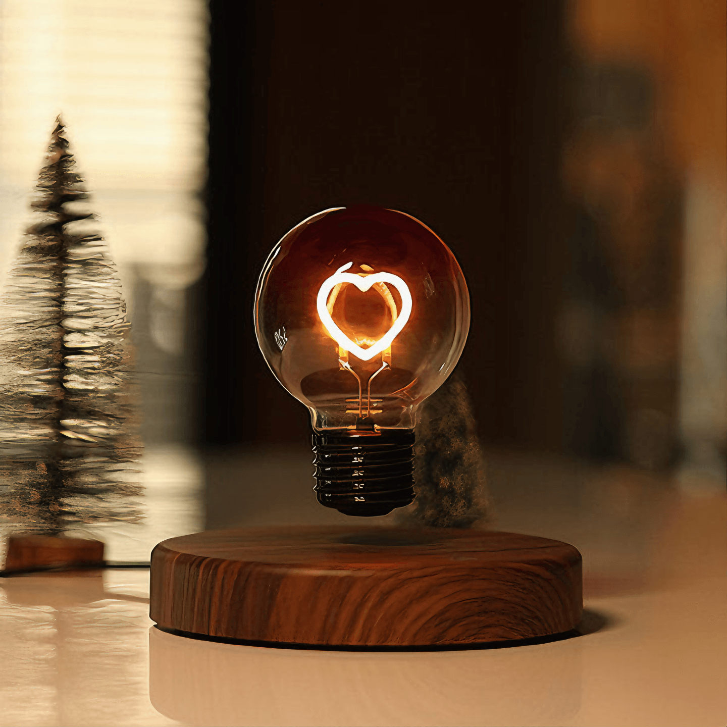 Light grace Levitating Heart Bulb Lamp in bedroom