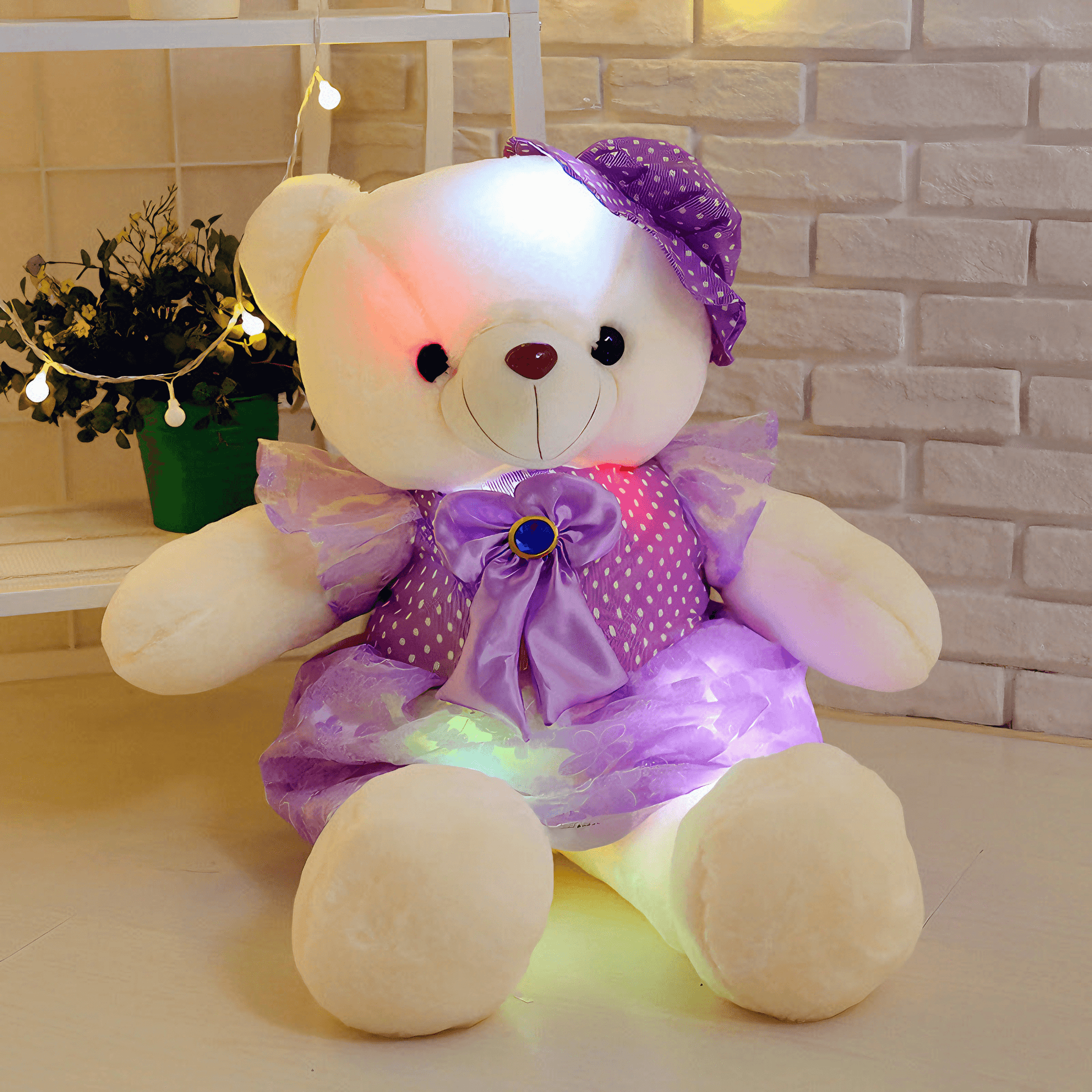 Lightgrace Stylish Glowing Teddy Bear - Purple / 50cm