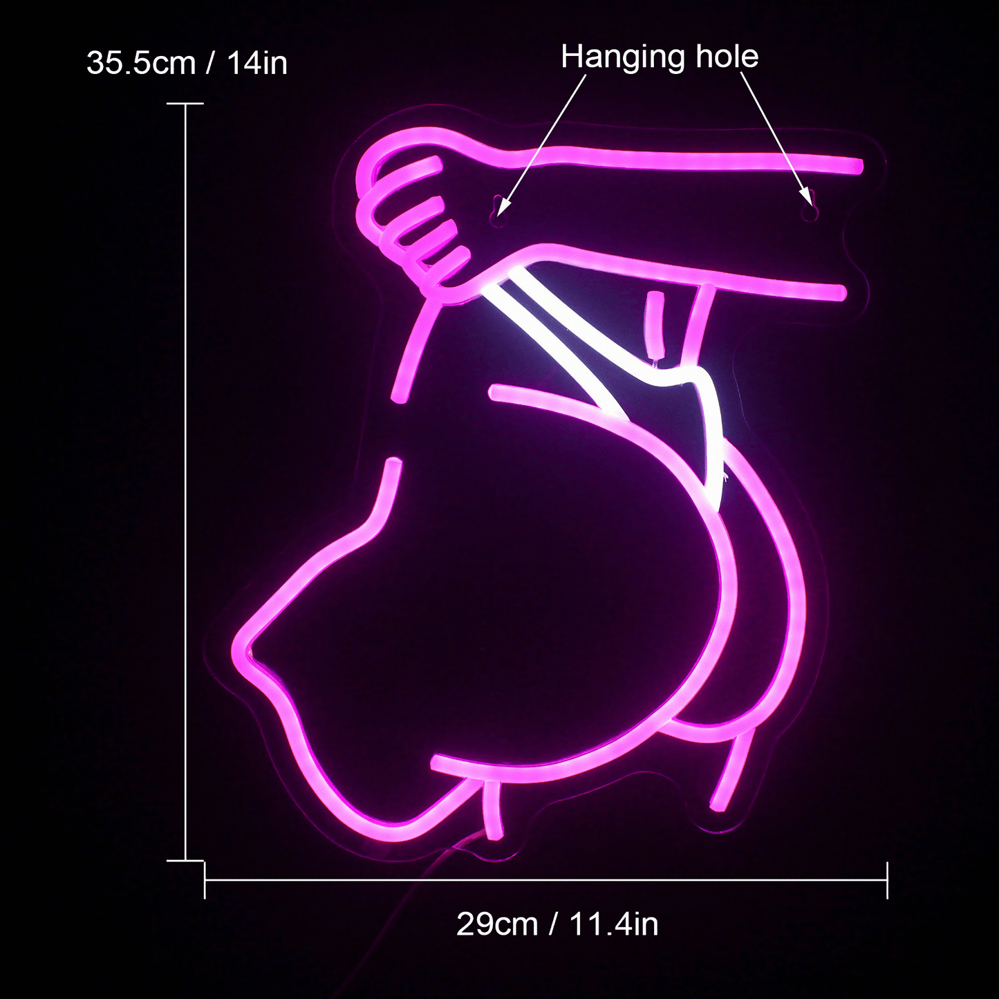 cute Peachy Pull Neon Sign from Light grace