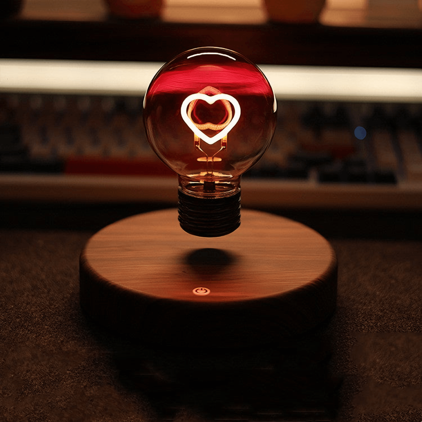 Light grace Levitating Heart Bulb Lamp in bedroom