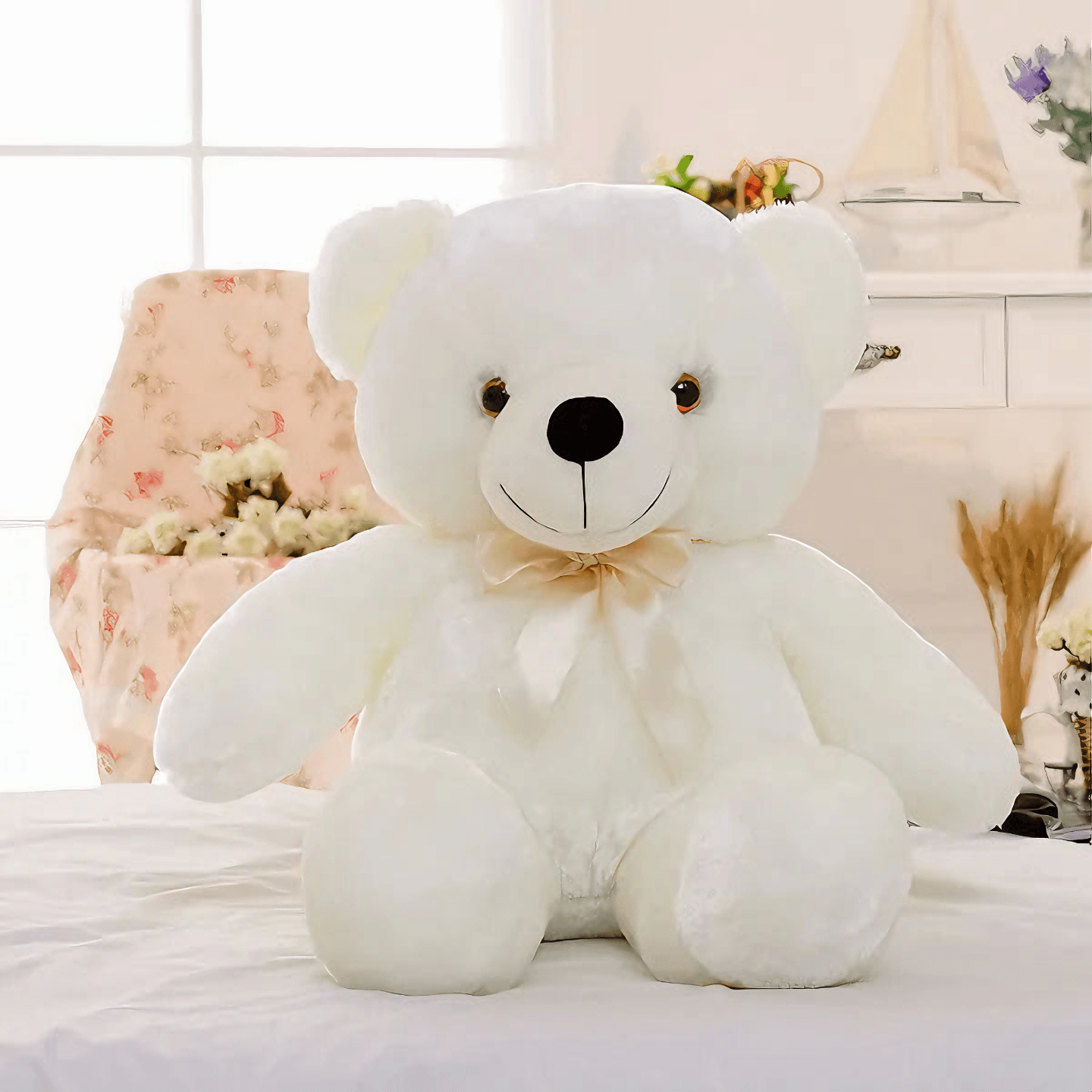 Lightgrace Glowing Teddy Bear - White / 25cm