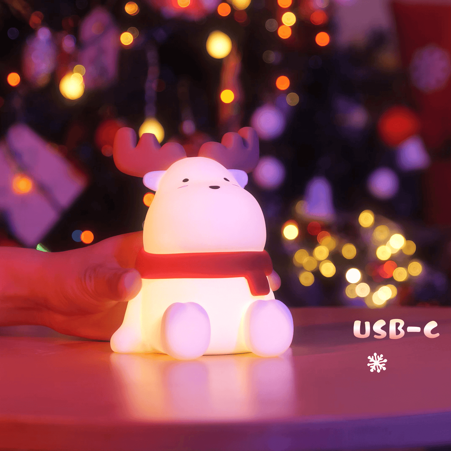 Light grace cute Moose Night Light - Red