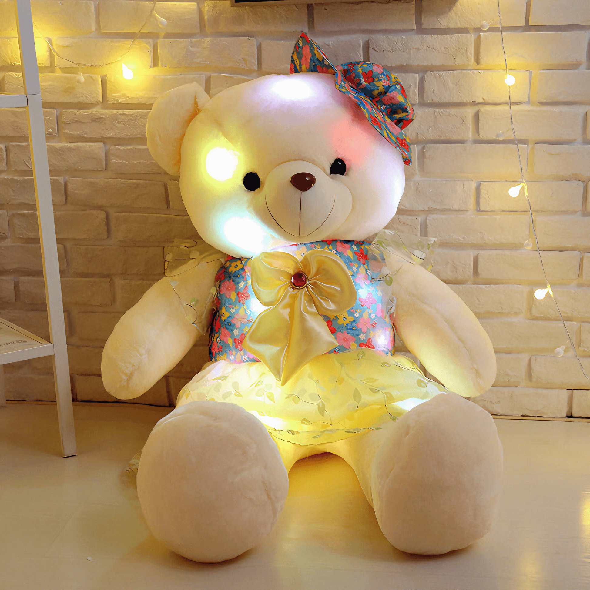 Lightgrace Stylish Glowing Teddy Bear - Yellow / 50cm