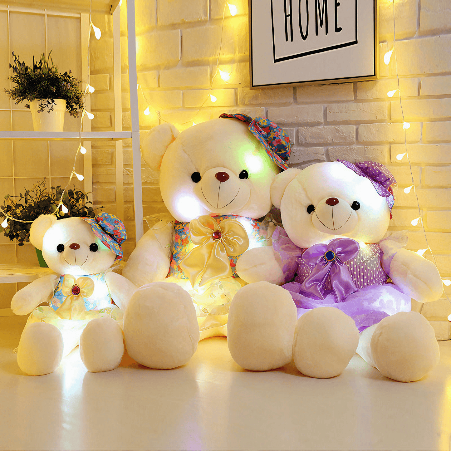 Stylish Glowing Teddy Bear - Pink / 50cm from Light grace
