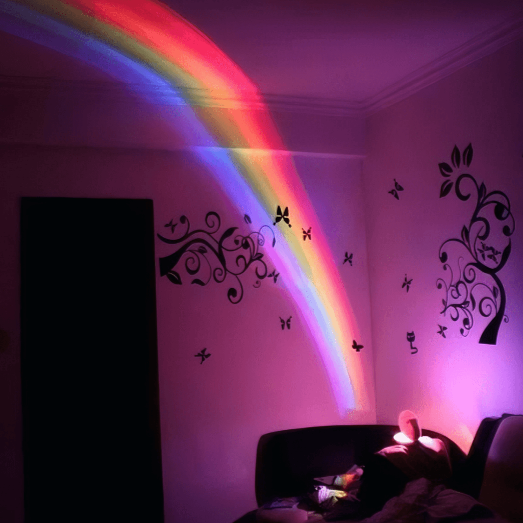 Rainbow Projector from Light grace in room corner