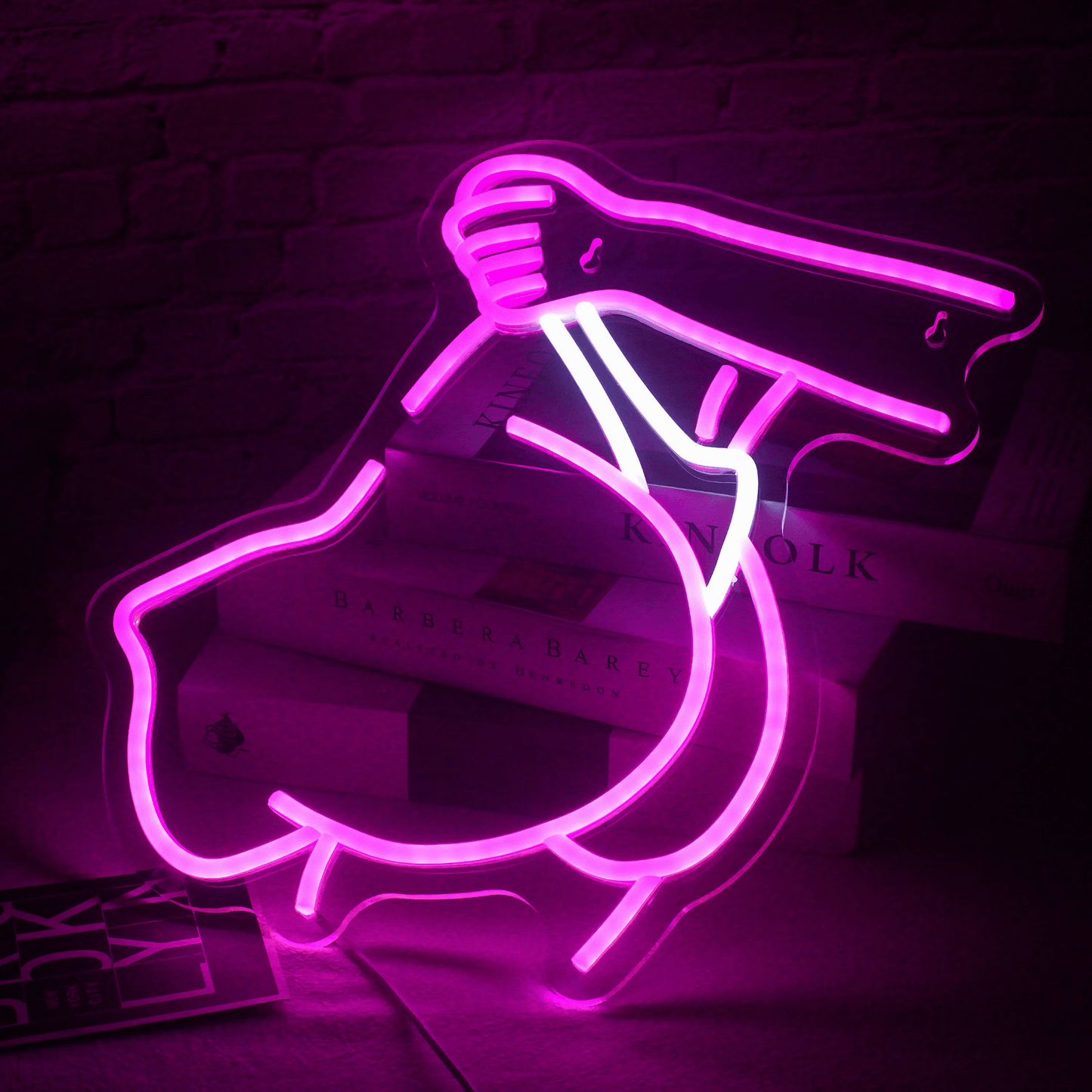 cute Peachy Pull Neon Sign from Light grace
