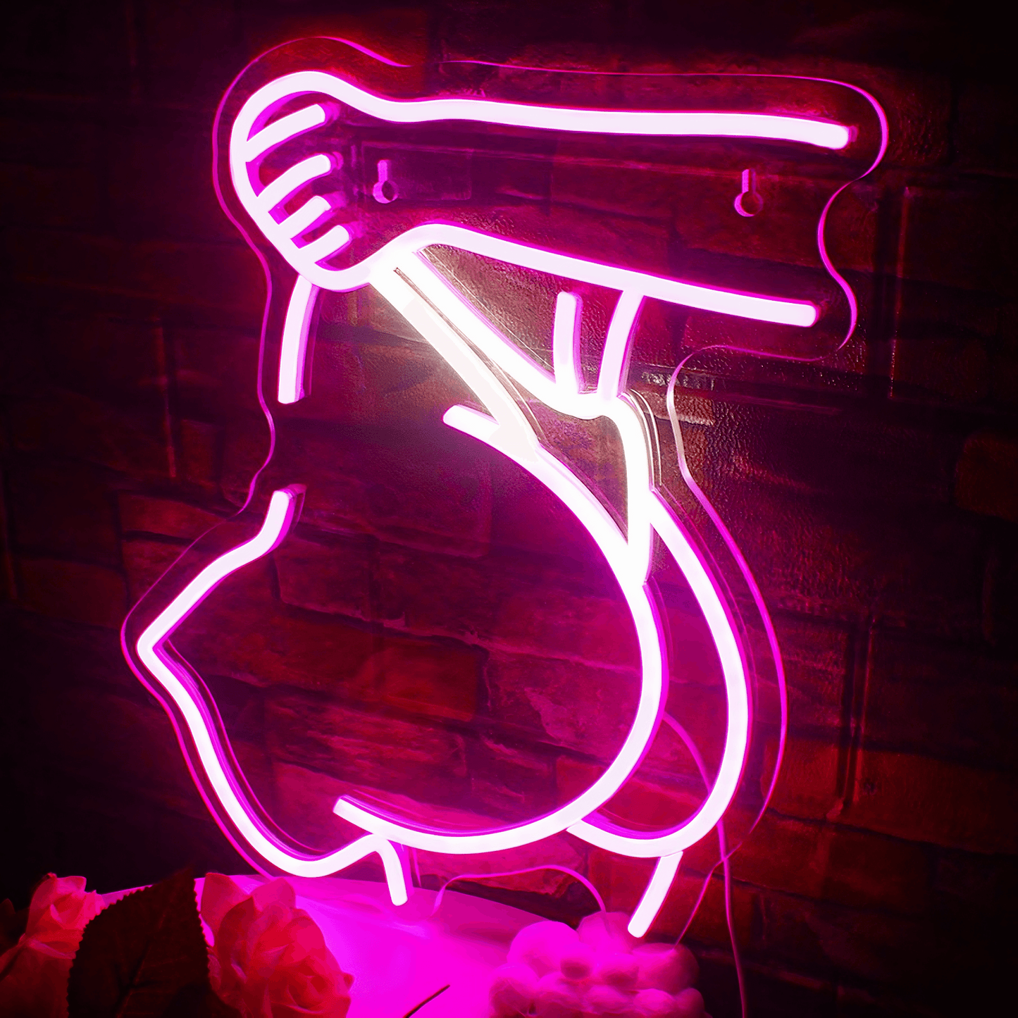 cute Peachy Pull Neon Sign from Light grace