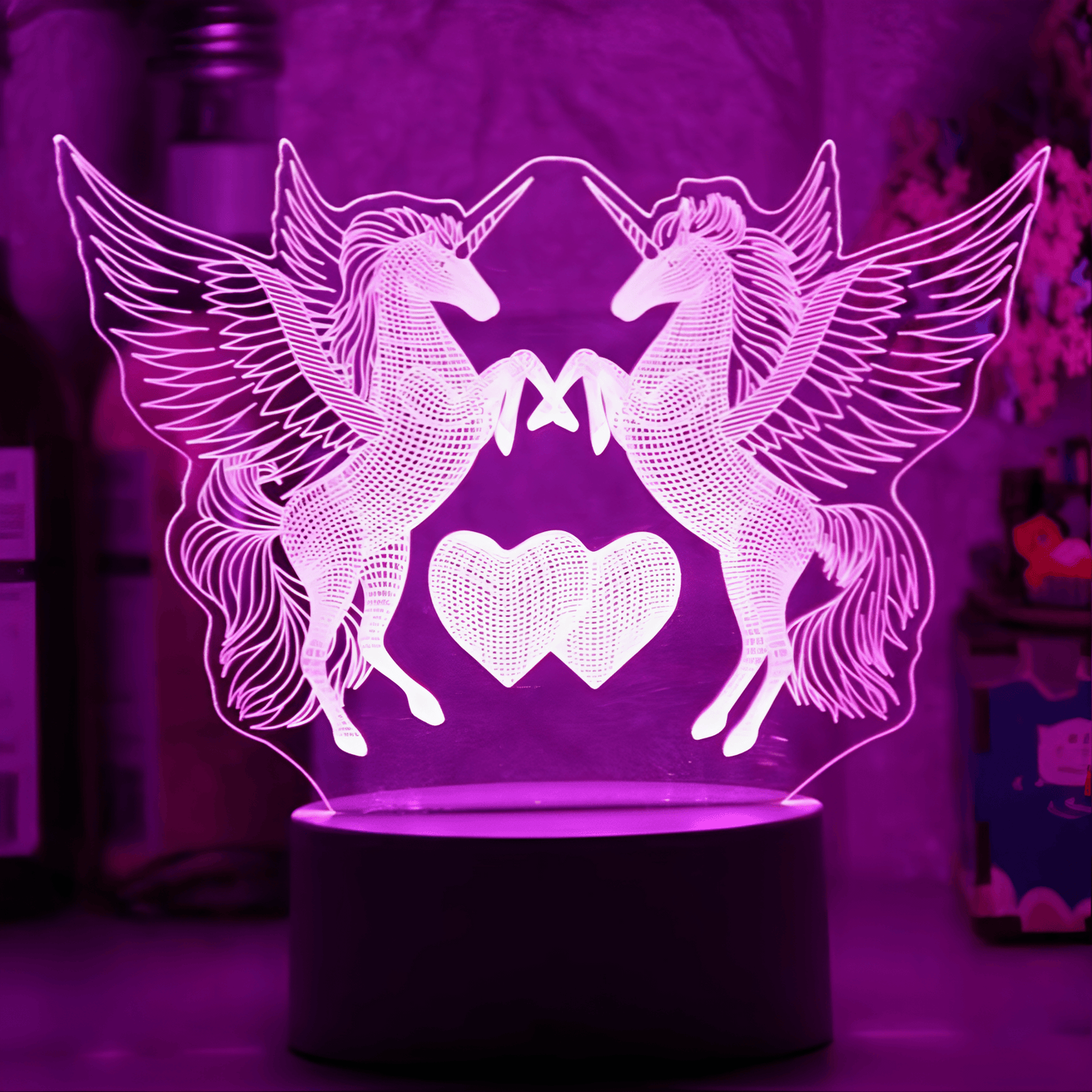 cute Unicorn Love 3D Lamp - Touch from Light grace