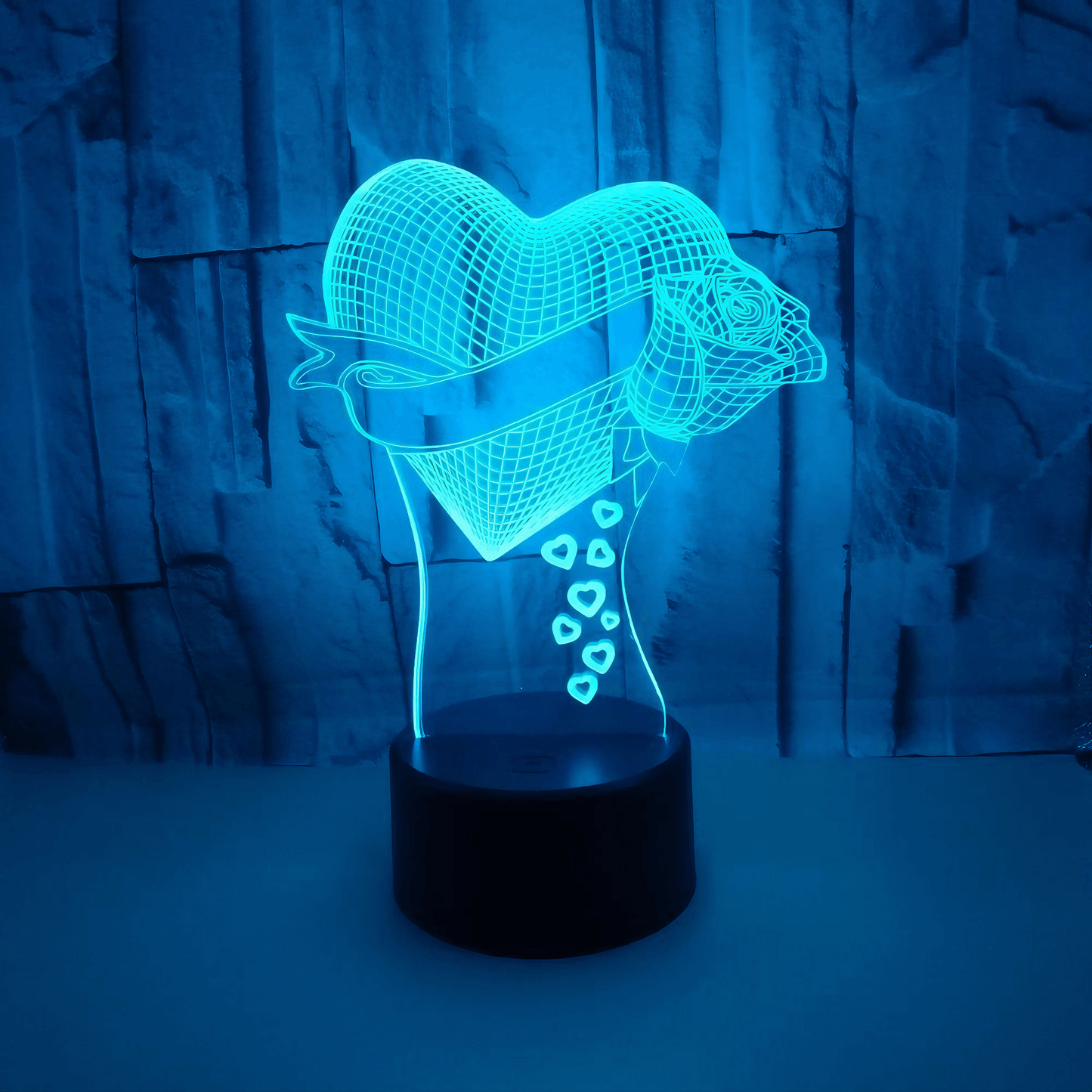 night lights from Light grace Heart Rose 3D Lamp