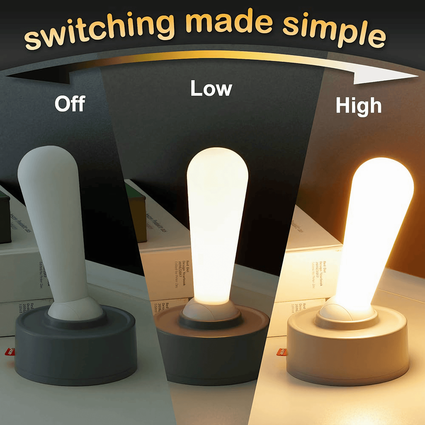 Toggle Switch Silicone Lamp - Gray from Light grace