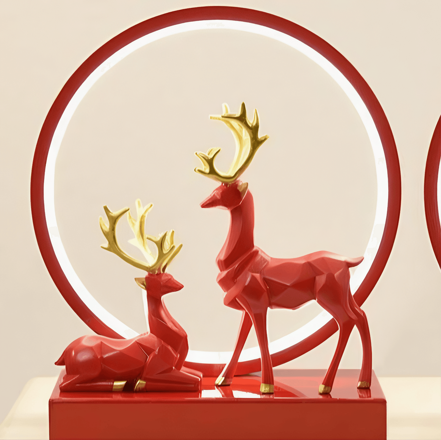 Light grace Deer Couple Lamp 2 glowing in dark room
