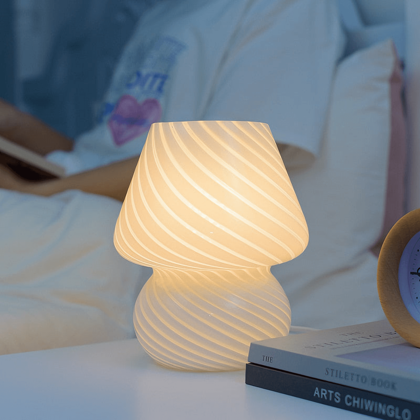 Light grace cute Mushroom Bed Lamp - White / EU