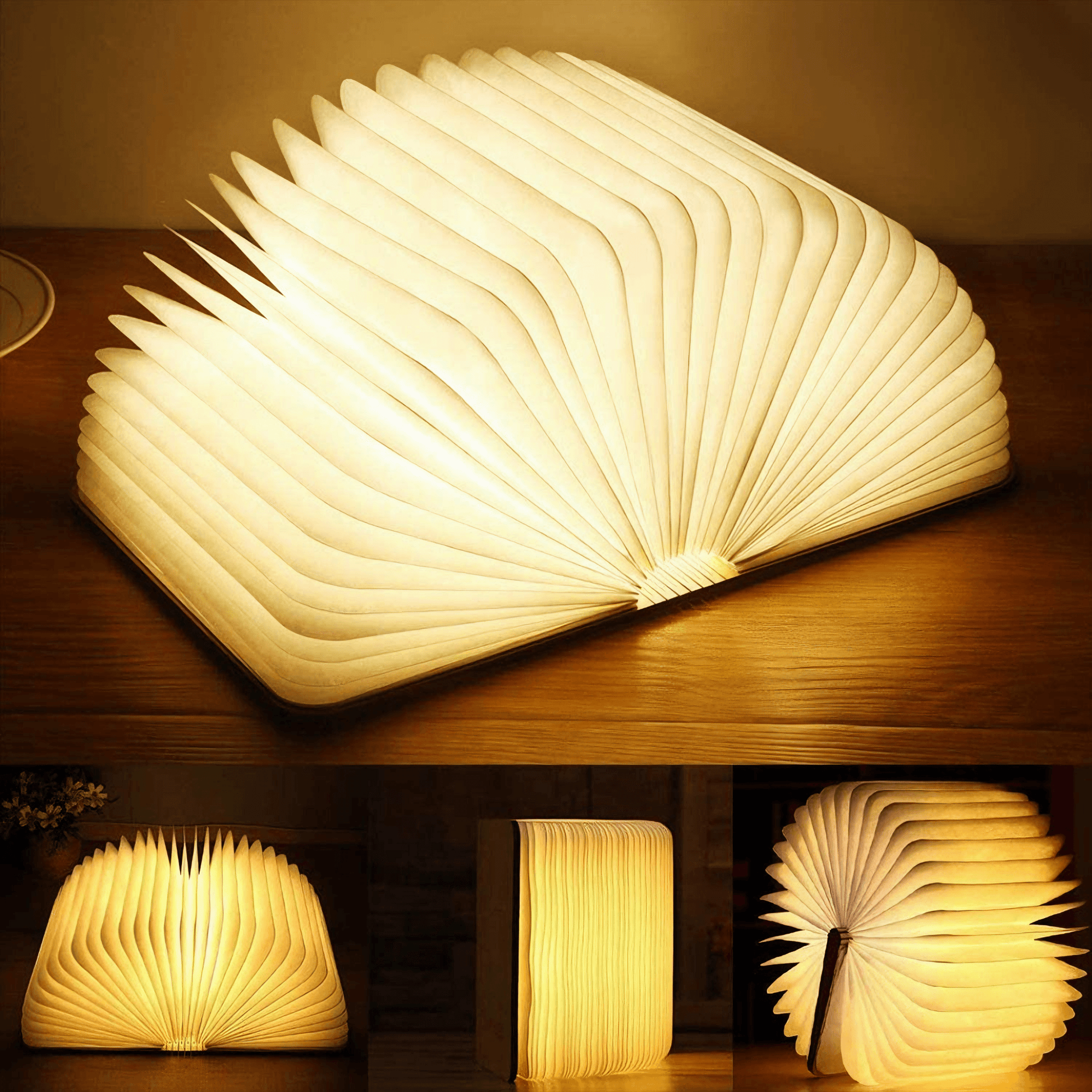 Lightgrace Wooden Folding Book Lamp