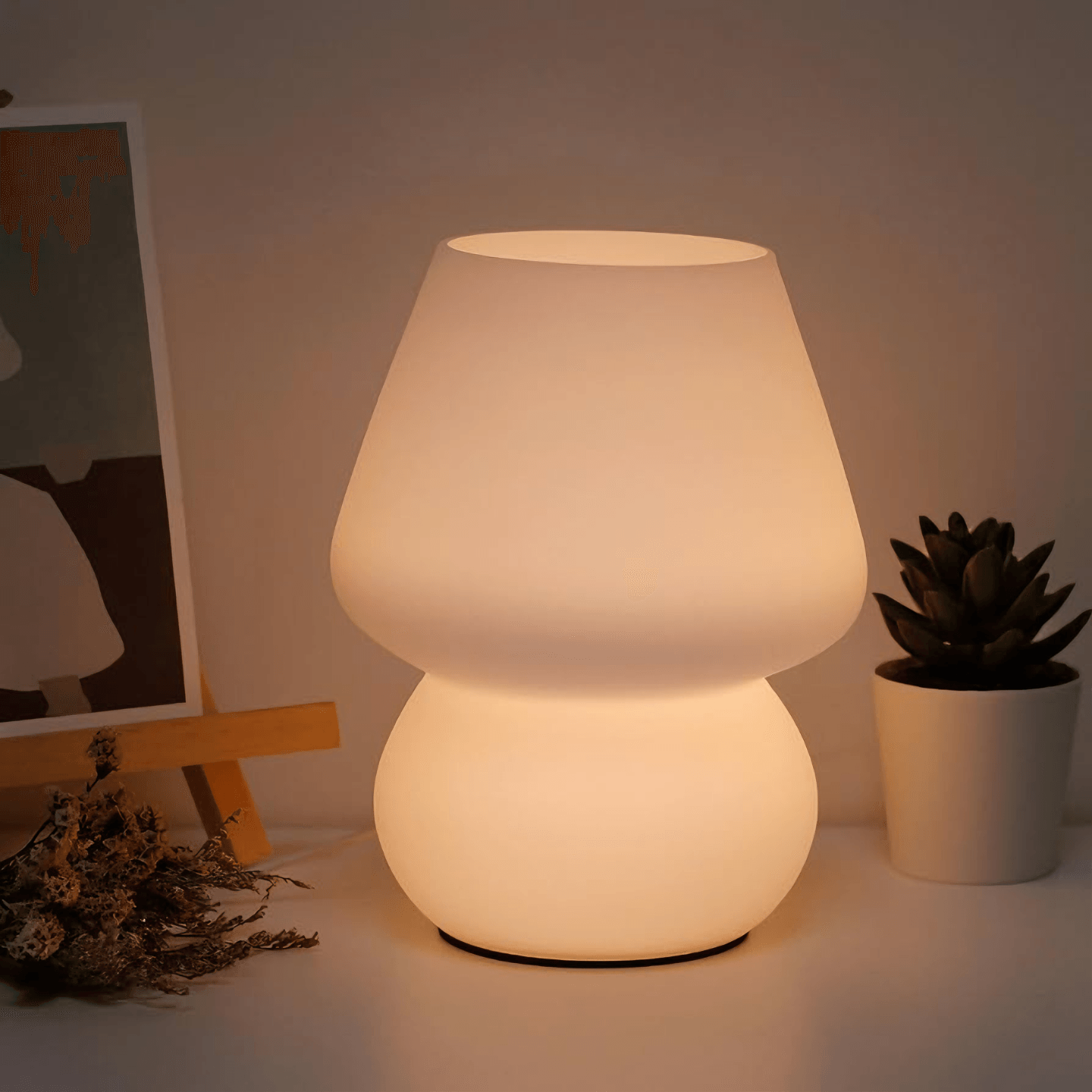 Light grace cute Mushroom Bed Lamp - White / EU