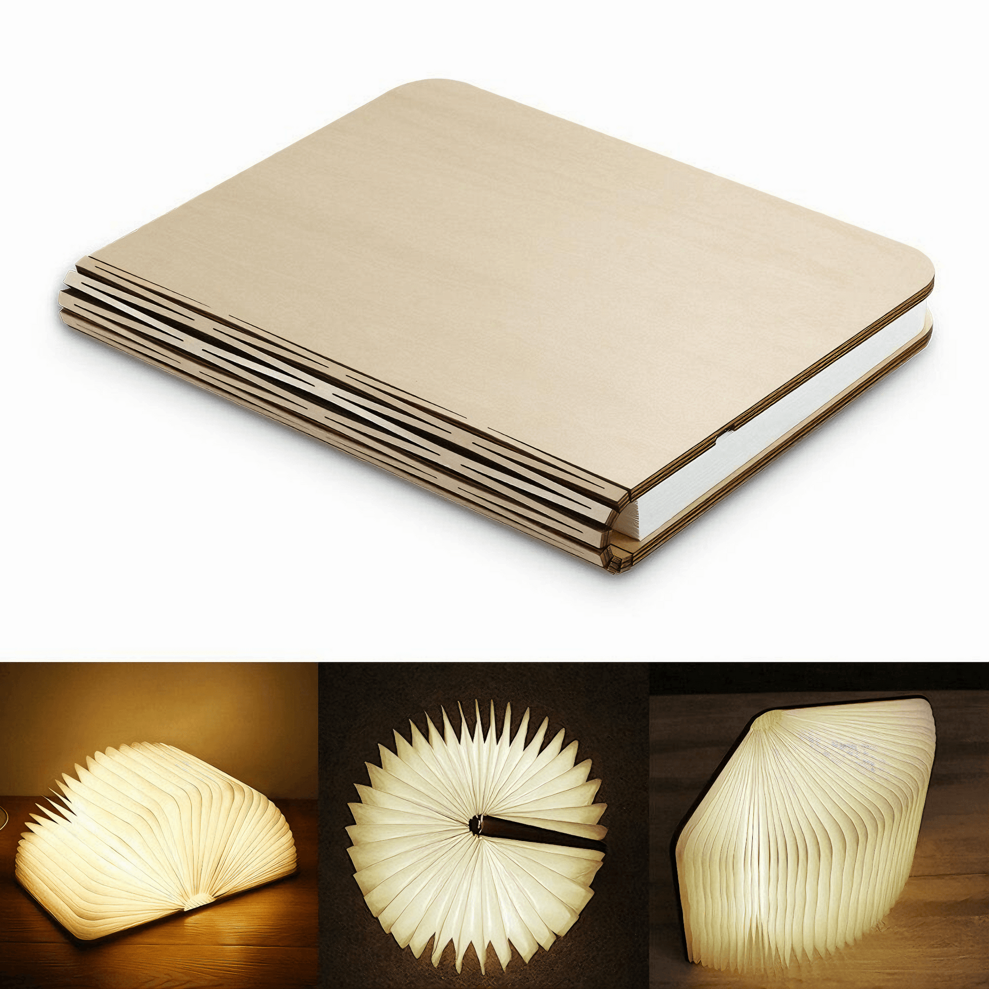 Lightgrace Wooden Folding Book Lamp