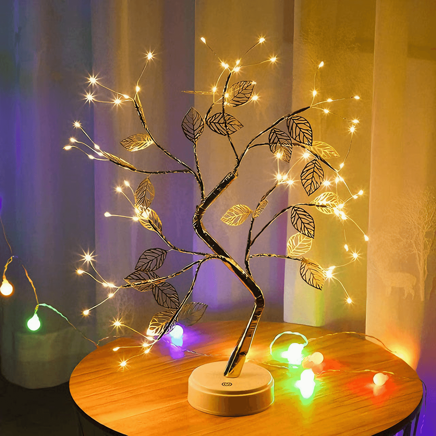 Light grace Decorative Tree Lamps glowing in dark room