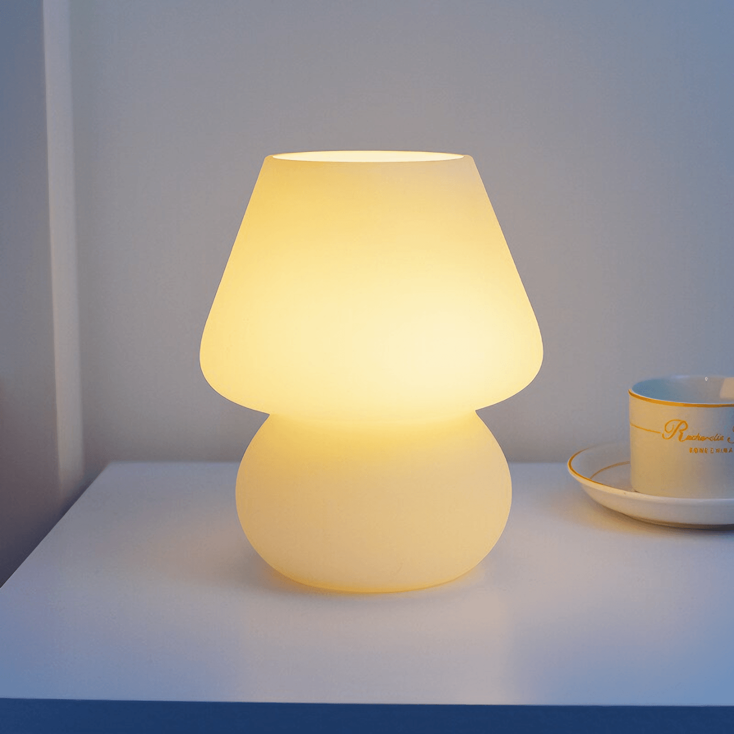 Light grace cute Mushroom Bed Lamp - White / EU