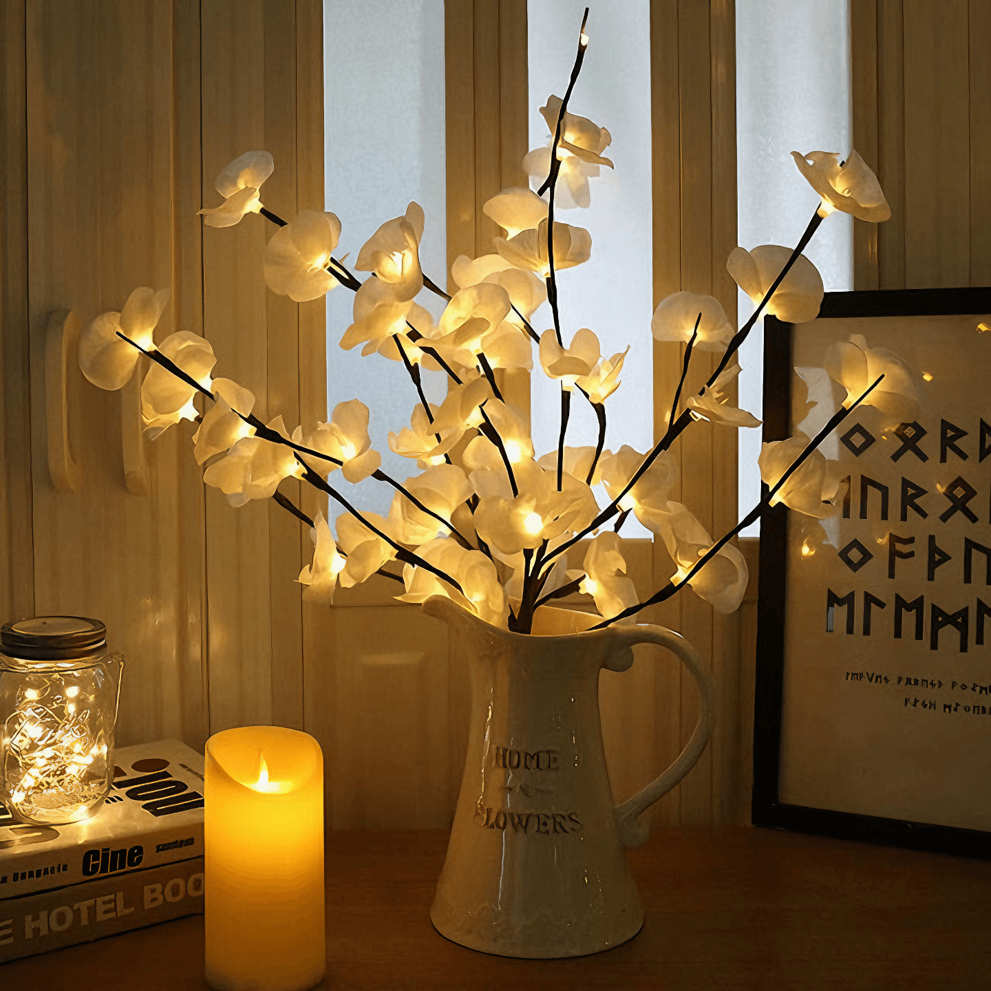 Light grace Decorative Tree Lamps glowing in dark room