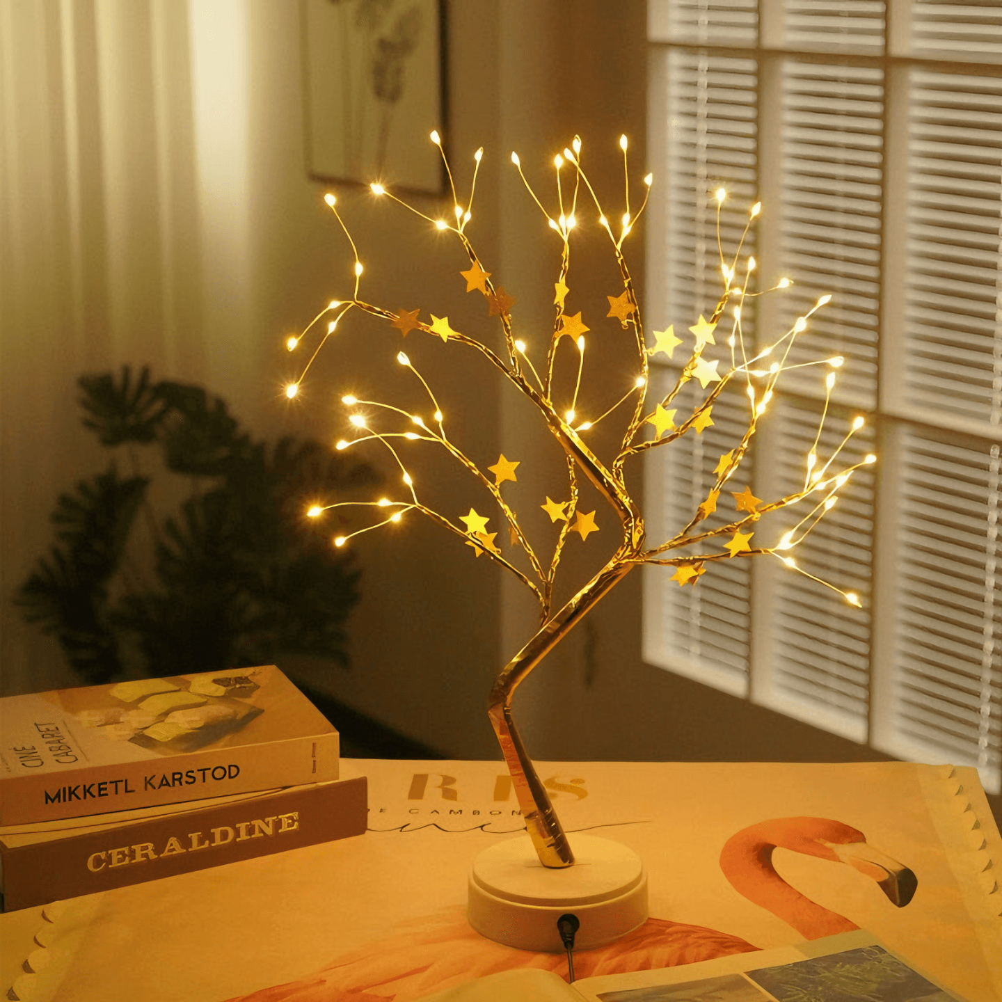 Light grace Decorative Tree Lamps glowing in dark room