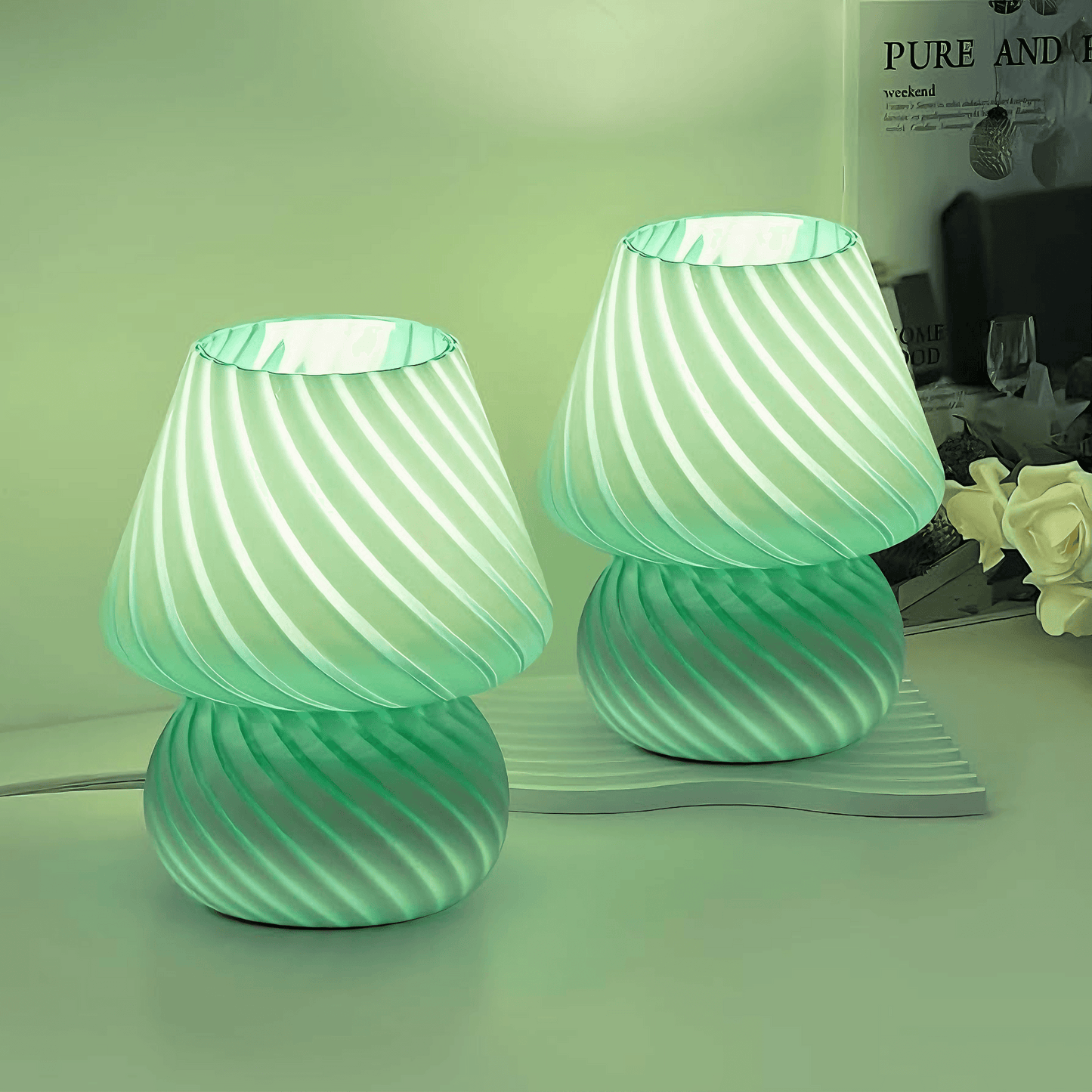 Light grace cute Mushroom Bed Lamp - White / EU
