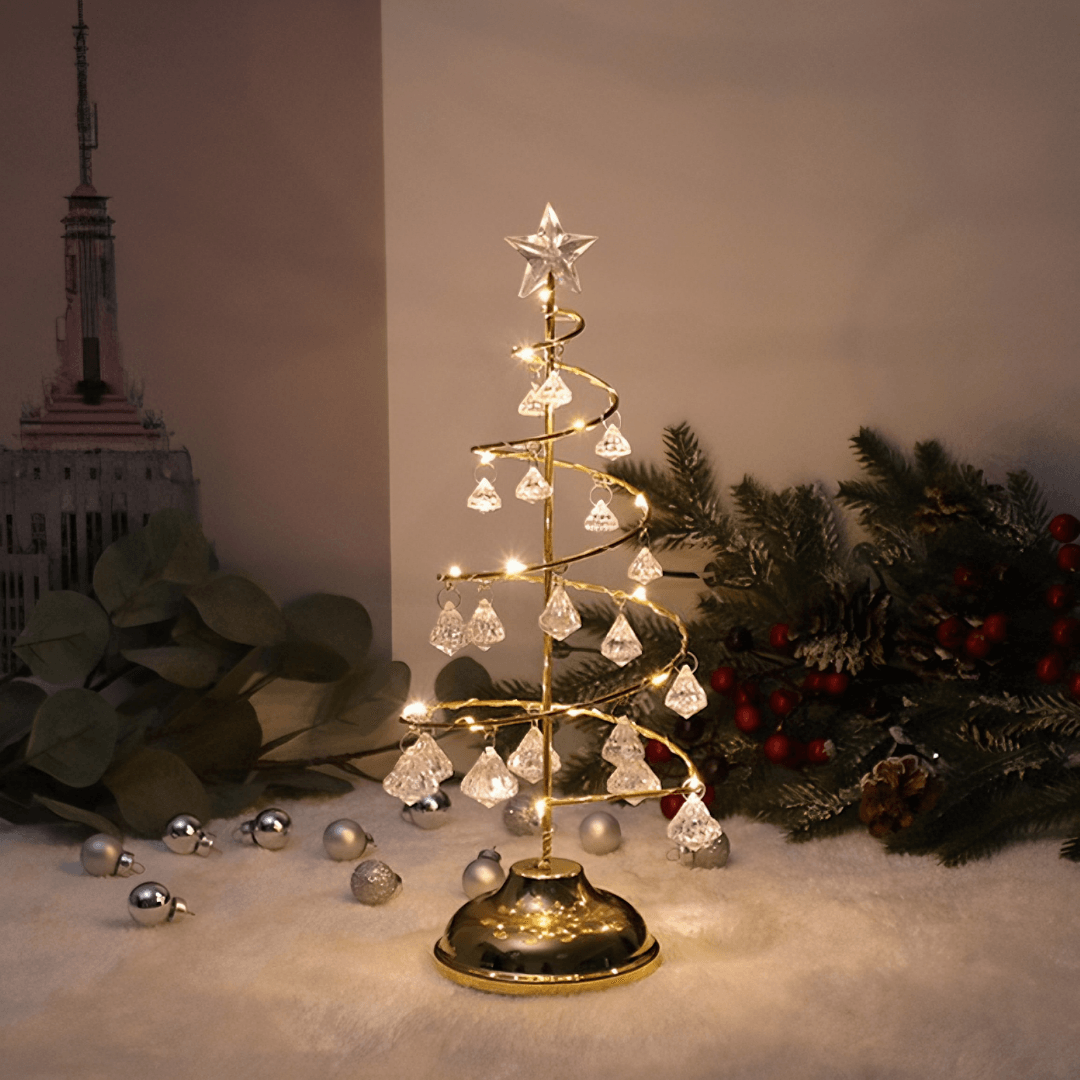 Lightgrace Crystal Christmas Tree Lamp - Gold
