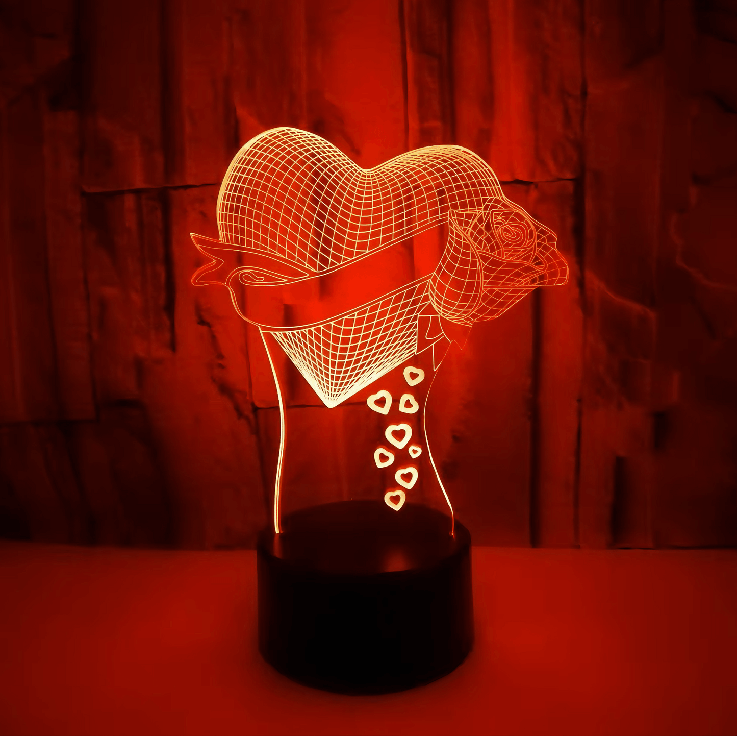 night lights from Light grace Heart Rose 3D Lamp
