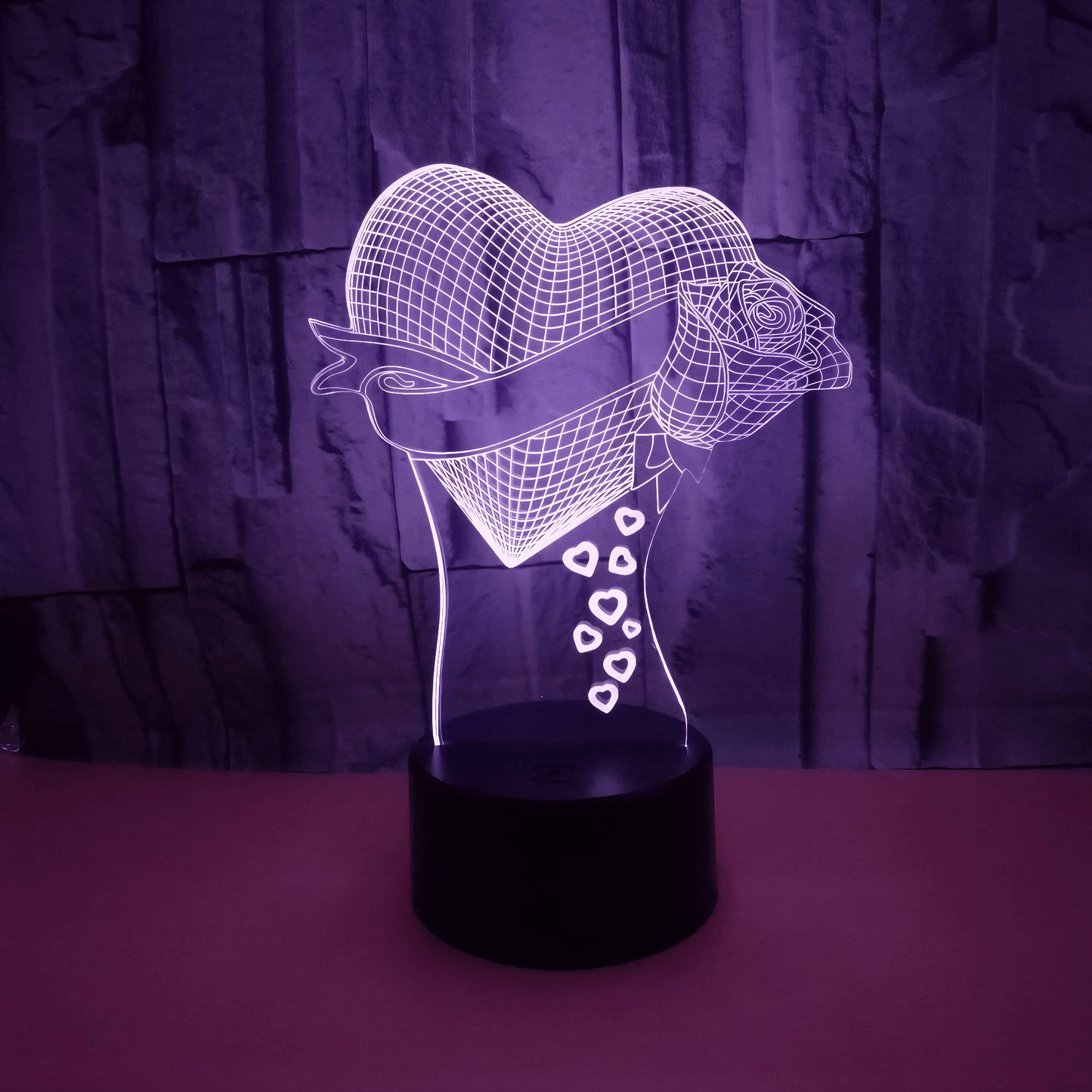 night lights from Light grace Heart Rose 3D Lamp